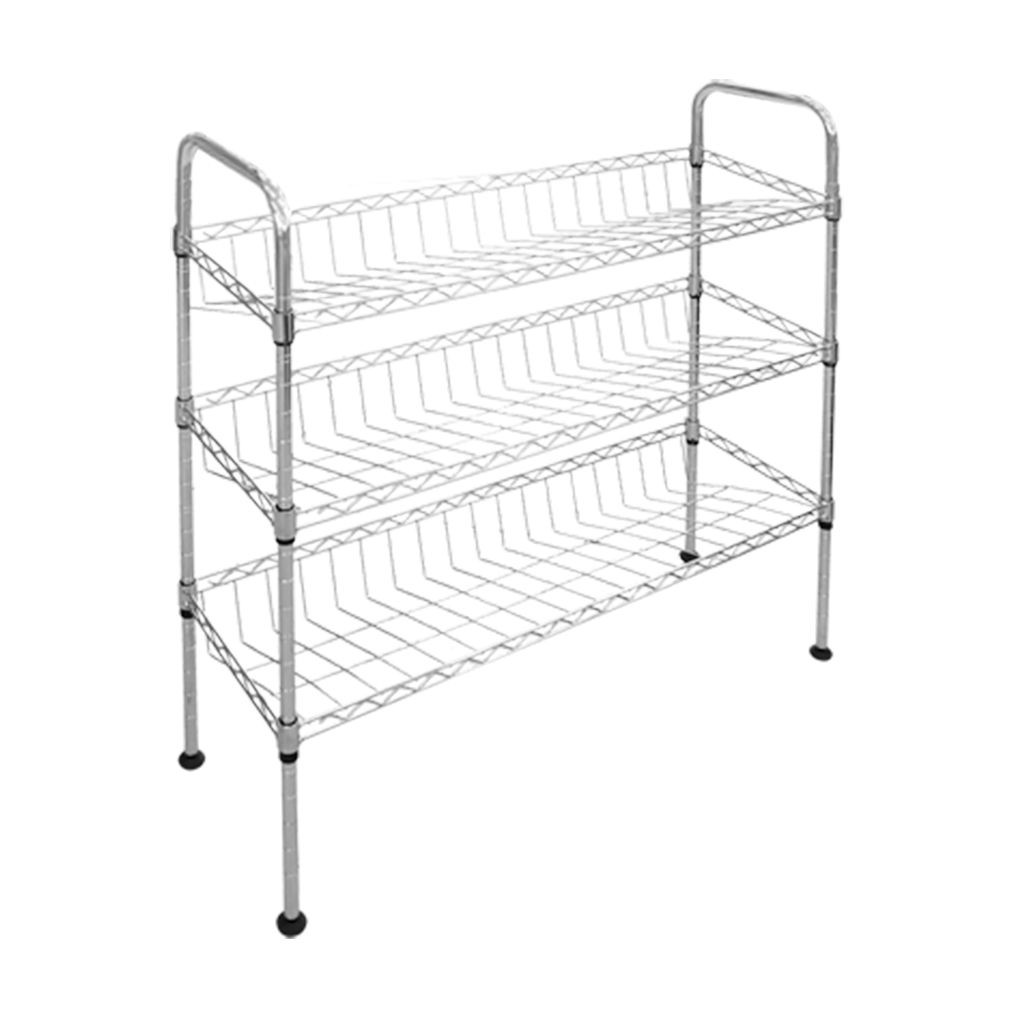 RRMS Zehn Rak Sepatu Cj-C1132 Chrome 3 Susun Adjustable 75x25x68cm