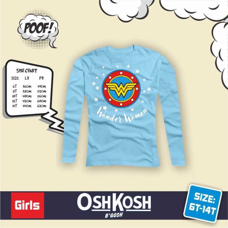 Kaos anak perempuan lengan panjang OshKosh Longsleeve junior Girl