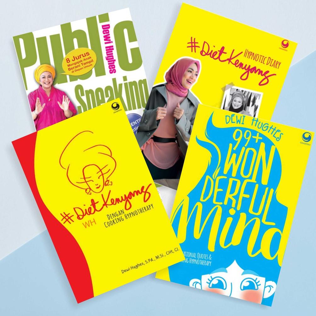 

[SHV84] Buku DEWI HUGHES ; Diet Kenyang, 99+ wonderful mind, public speaking for kids, Hypnotic Diary