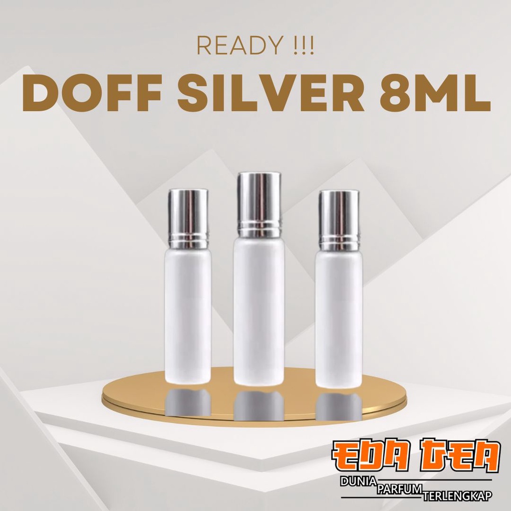 Botol parfum DOFF SILVER 8ML BOTOL ROLL ON PERLUSIN