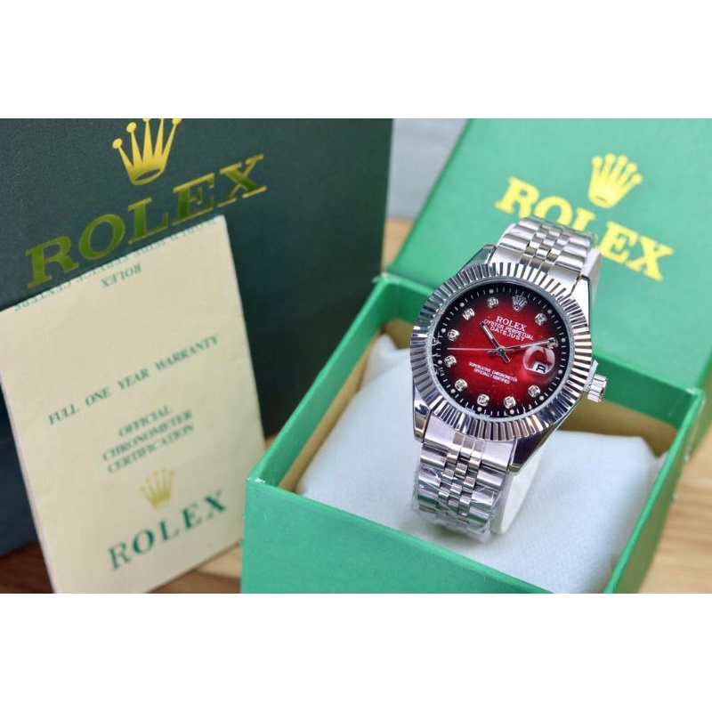 (PW)JAM TANGAN ROLEX NEW FASHION WANITA TALI RANTAI FREE BOX ORIGINAL + KARTU/PAPERBAG SESUAI FOTO