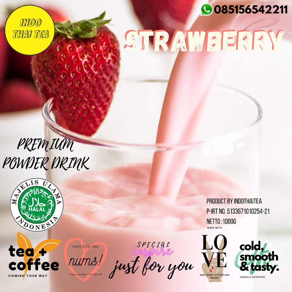 

Bubuk Minuman Strawberry 1 Kg / Strawberry Powder 1000gram / Bubuk Strawberry / Bubuk minuman rasa