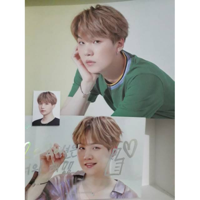 [BTS SEASON'S GREETINGS] Yoongi/Suga SET Greeting Message Card  + ID Photo + Mini Poster OFFICIAL
