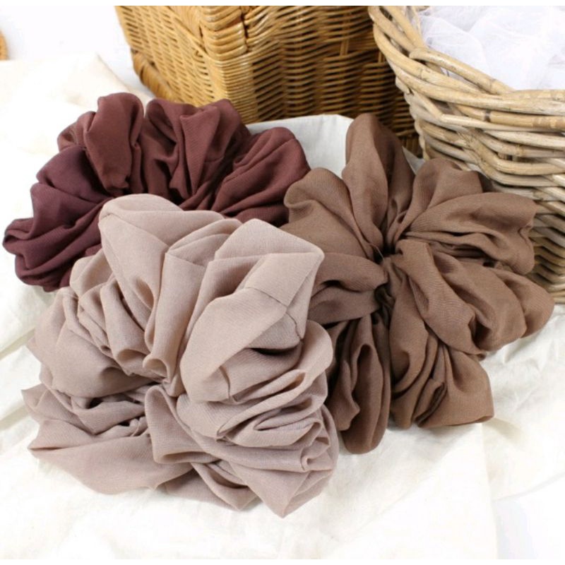 [GROSIR 10] Scrunchie Cepol Ikat Rambut Jumbo Hijab Penambah Volume Cemol Kunciran Rambut