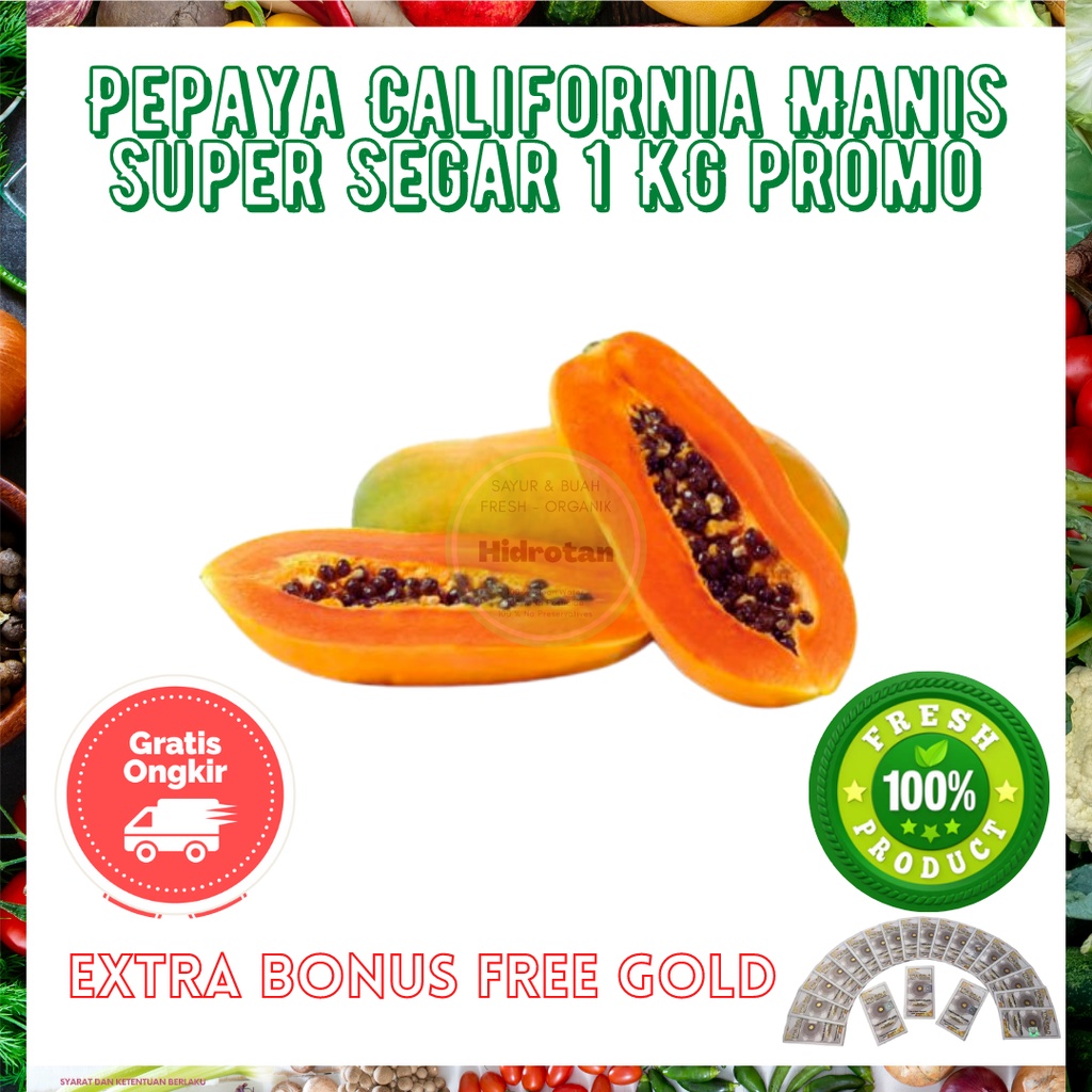 

Pepaya California Bangkok Manis 1 kg | Paket Buah Buahan Segar Fresh Murah - Promo Free Emas