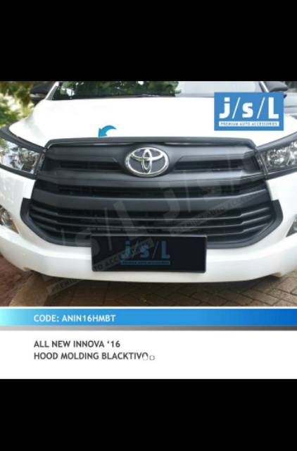 Hood molding/ list kap mesin all new Innova 2016 Hitam &amp; chrome jsl