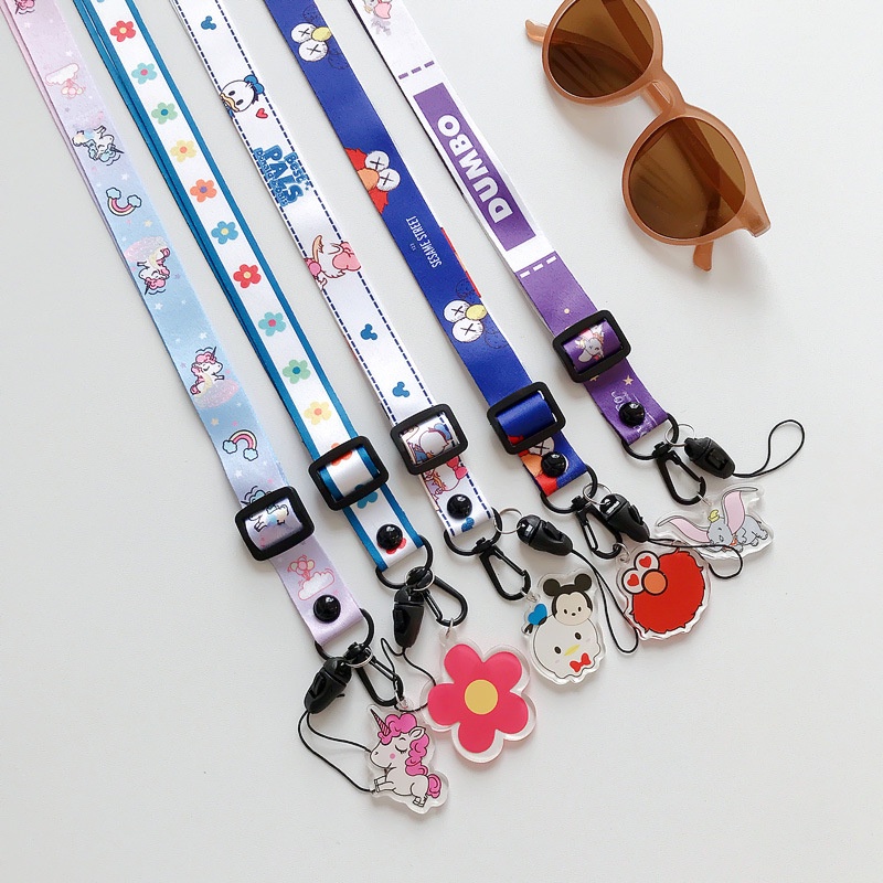 Kartun ponsel tali tali gantung potongan liontin ransel selempang bahu lanyard wanita baru portable