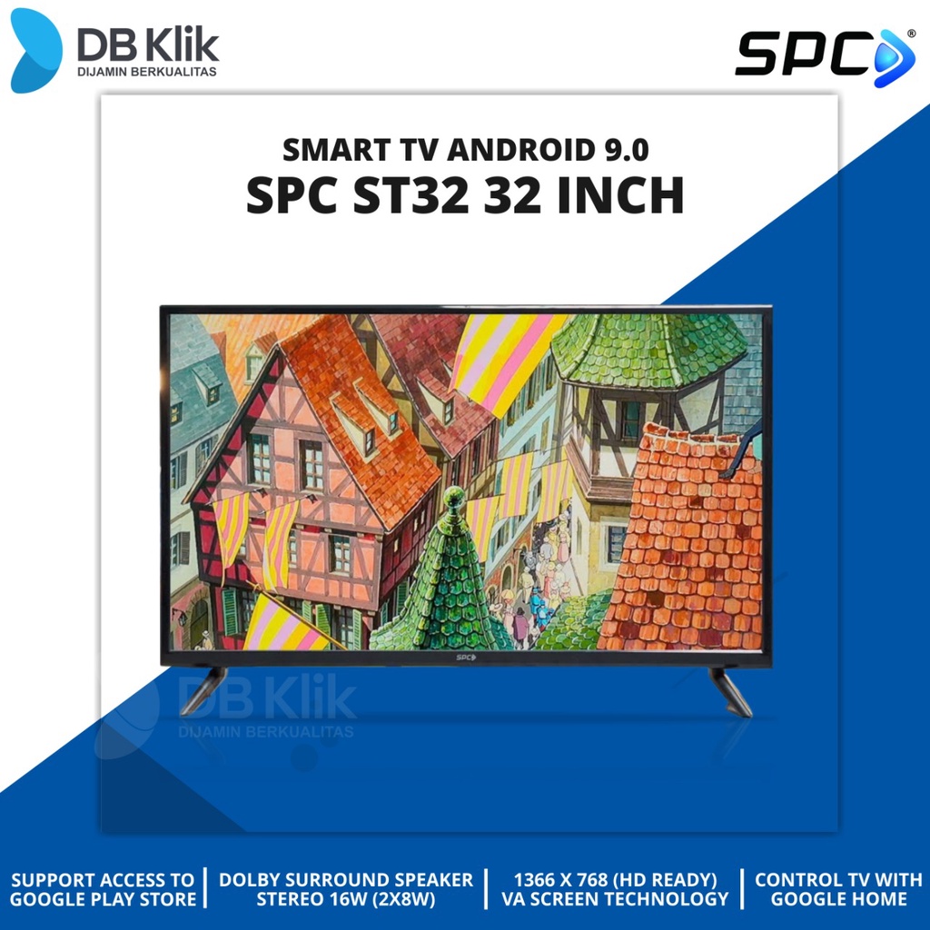 LED SMART TV SPC ST32 32 Inch HD HDMI - SPC Smart TV Android 9.0