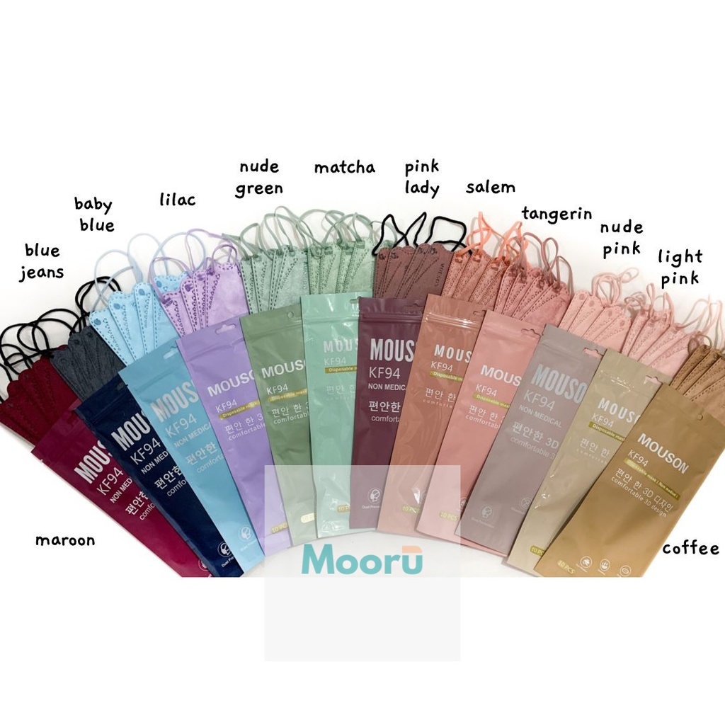 Masker KF94 MOUSON 4 ply KF94 Warna isi 10 pcs