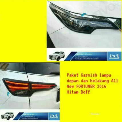paket garnish lampu depan belakang ALL NEW Fortuner 2016 hitam