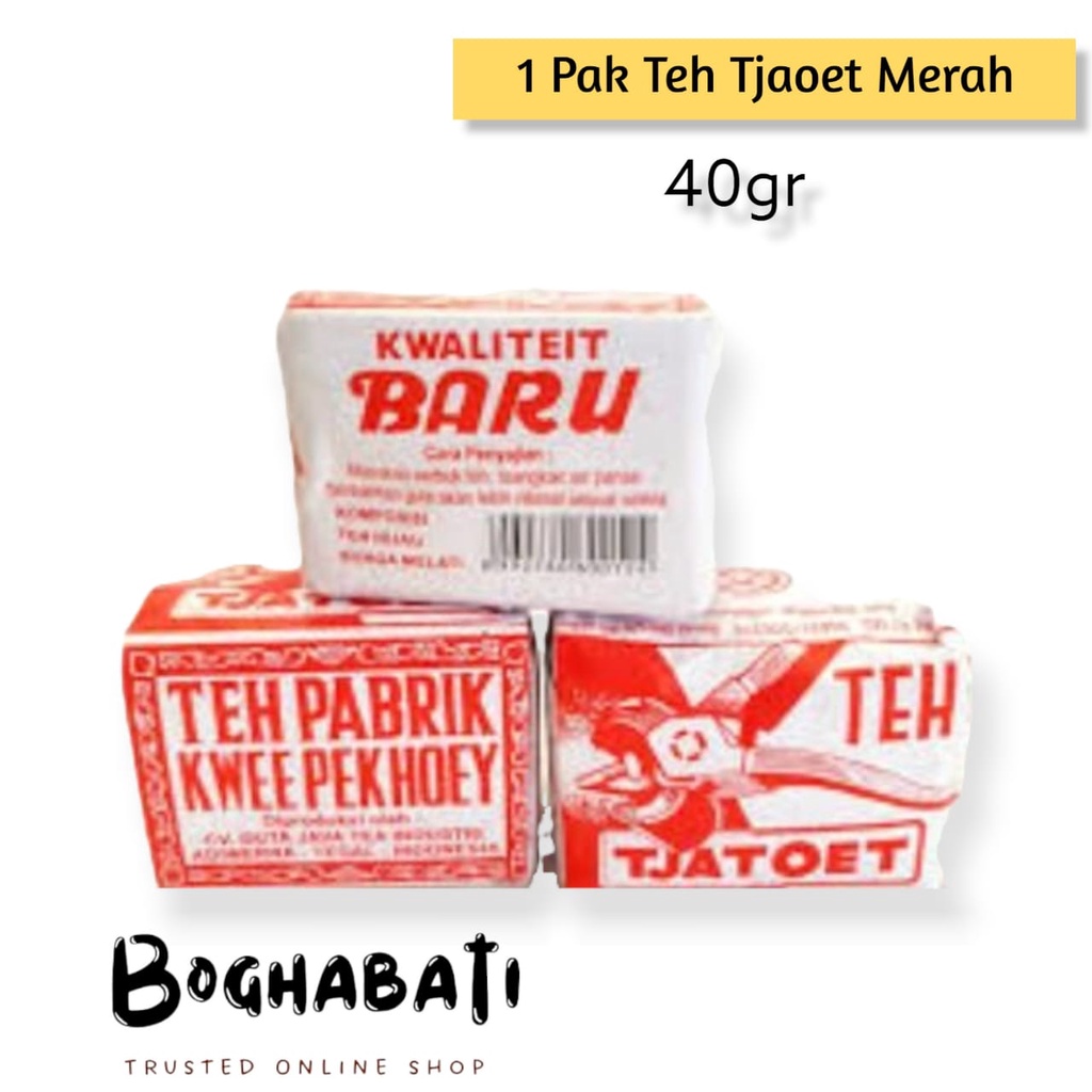 

Teh Tjatoet Tubruk kemasan Warna Putih 1 pack 10x40gr