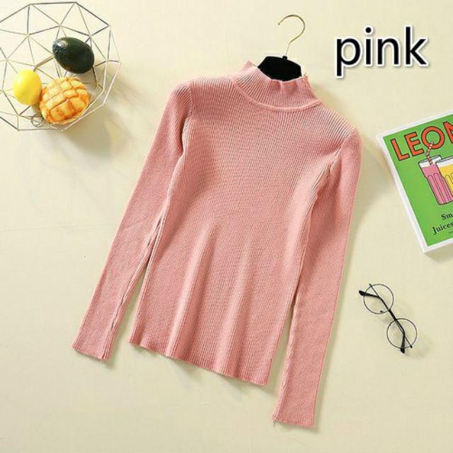 Atasan rajut knitt turtelnek pjg-dusty pink