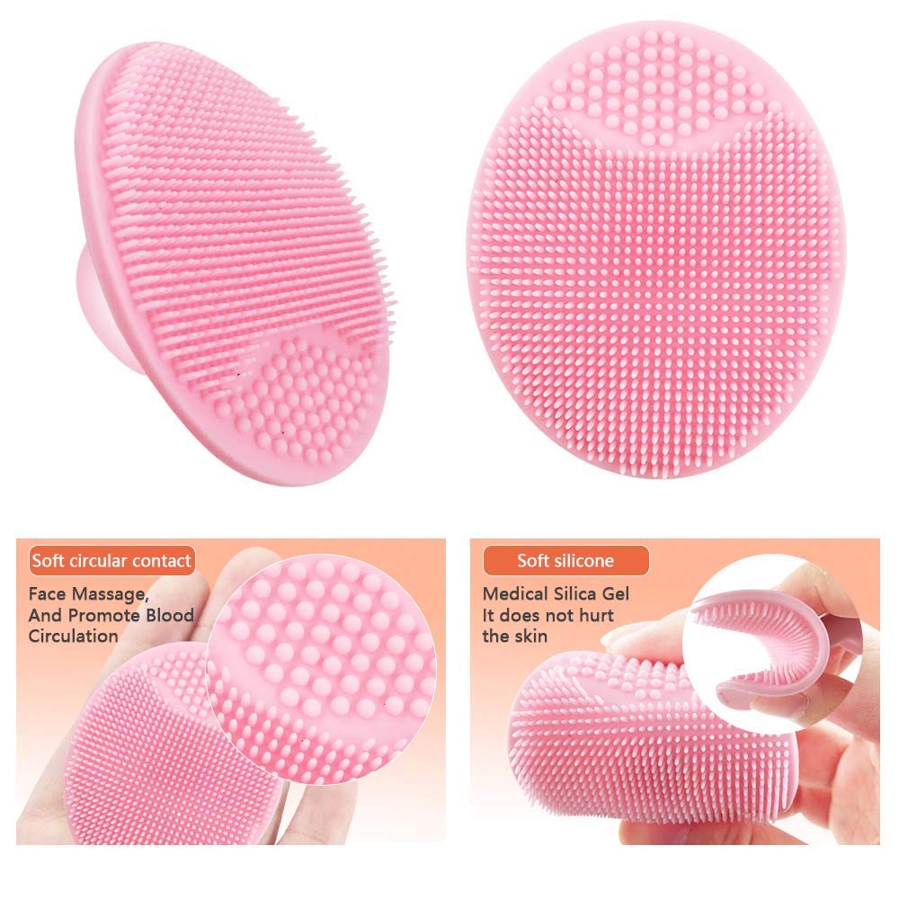 Mini Massage Waterproof Face Cleansing Brush  /Silicone Baby Bath Massage Pad /Face Skin Cleaner Pore Deep Cleansing Brushes / Shower Scrub Tool