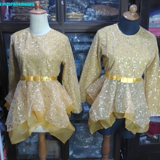 Kebaya pager ayu gold motif tile akar puring/ kebaya wisuda/ kebaya kekinian