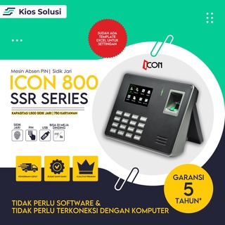 Mesin Absen ICON 800 | Mesin Absensi | Fingerprint | Sidik Jari | Bahasa Indonesia | Tanpa Instal Software