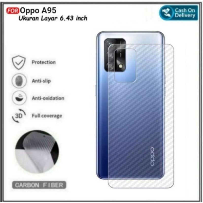OPPO A95 4G A95 5G A16 Anti Gores Skin Karbon Screen Guard Protector Anti Gores Belakang