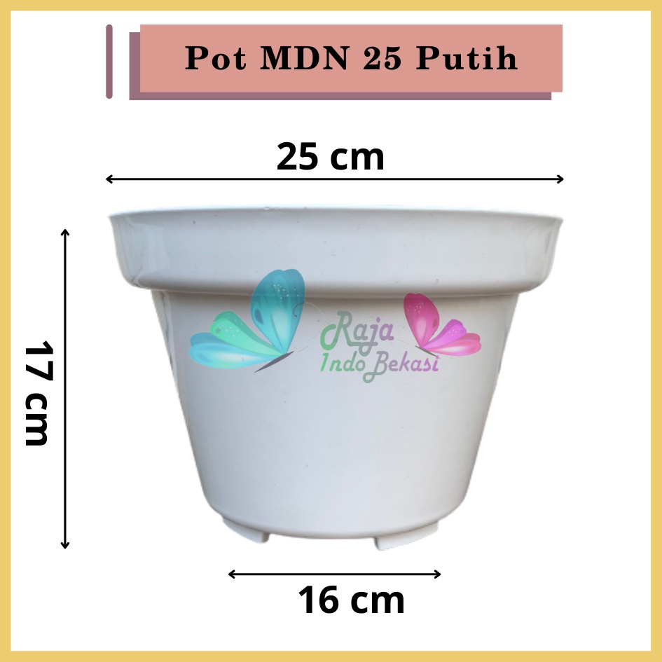 Pot Bunga 25 Putih Pot Basic Polos - Pot Tanaman Putih Polos Besar Pot 25 30 Cm Putih Lusinan Murah Grosir