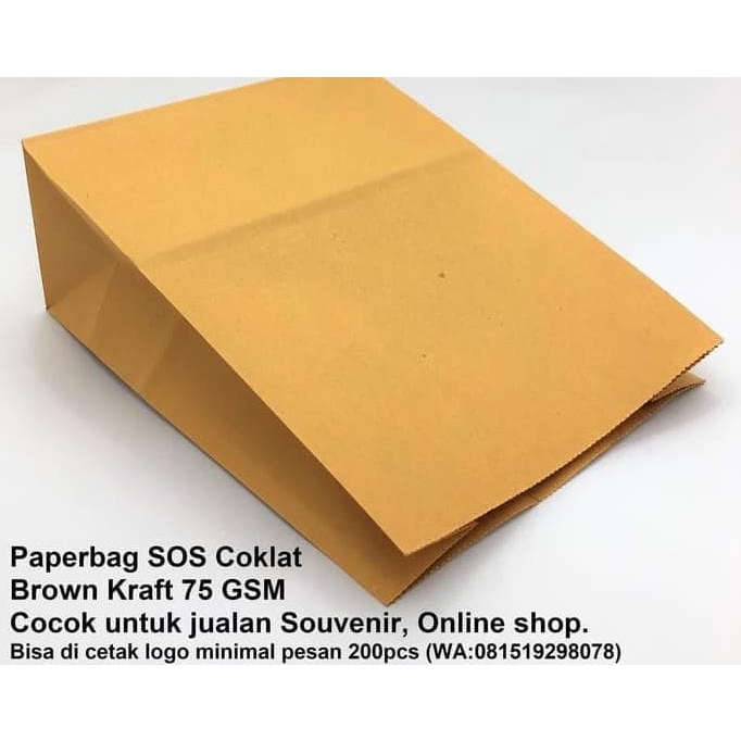

(TERLARIS) Sale Paperbag Sos Kantong Kertas Coklat 18X8X22 M Souvenir Kraft Bag