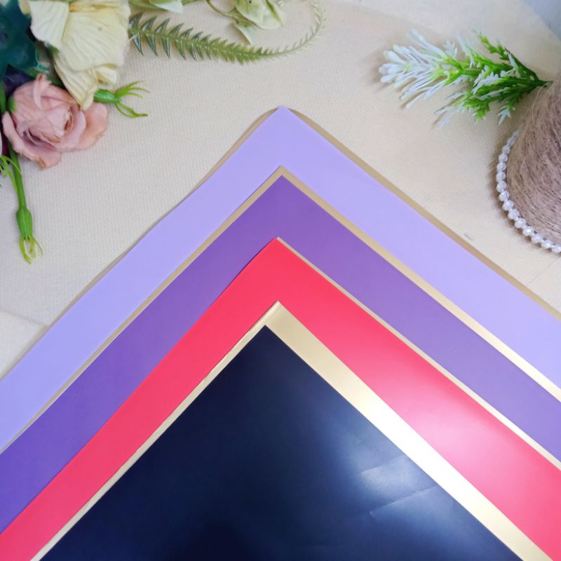 

Flower Wrapping Paper Color Gold Emas Cellophane 58X58 cm