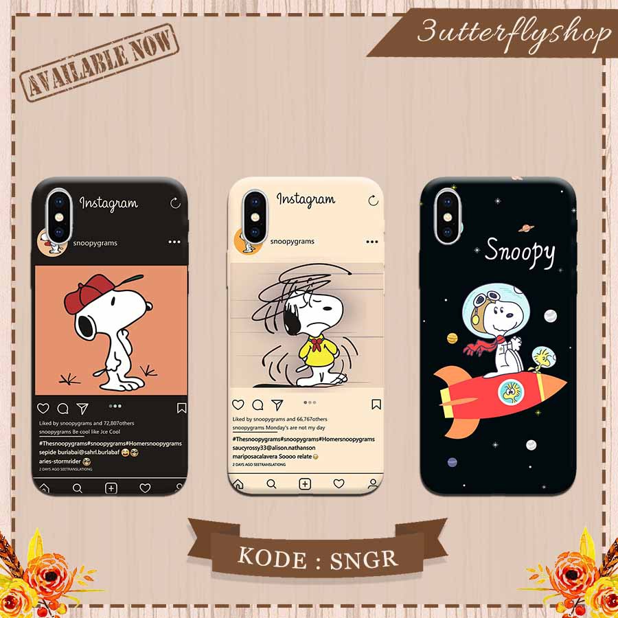 Snoopy Cartoon casing case Oppo Vivo Realme Redmi Xiaomi Samsung Iphone