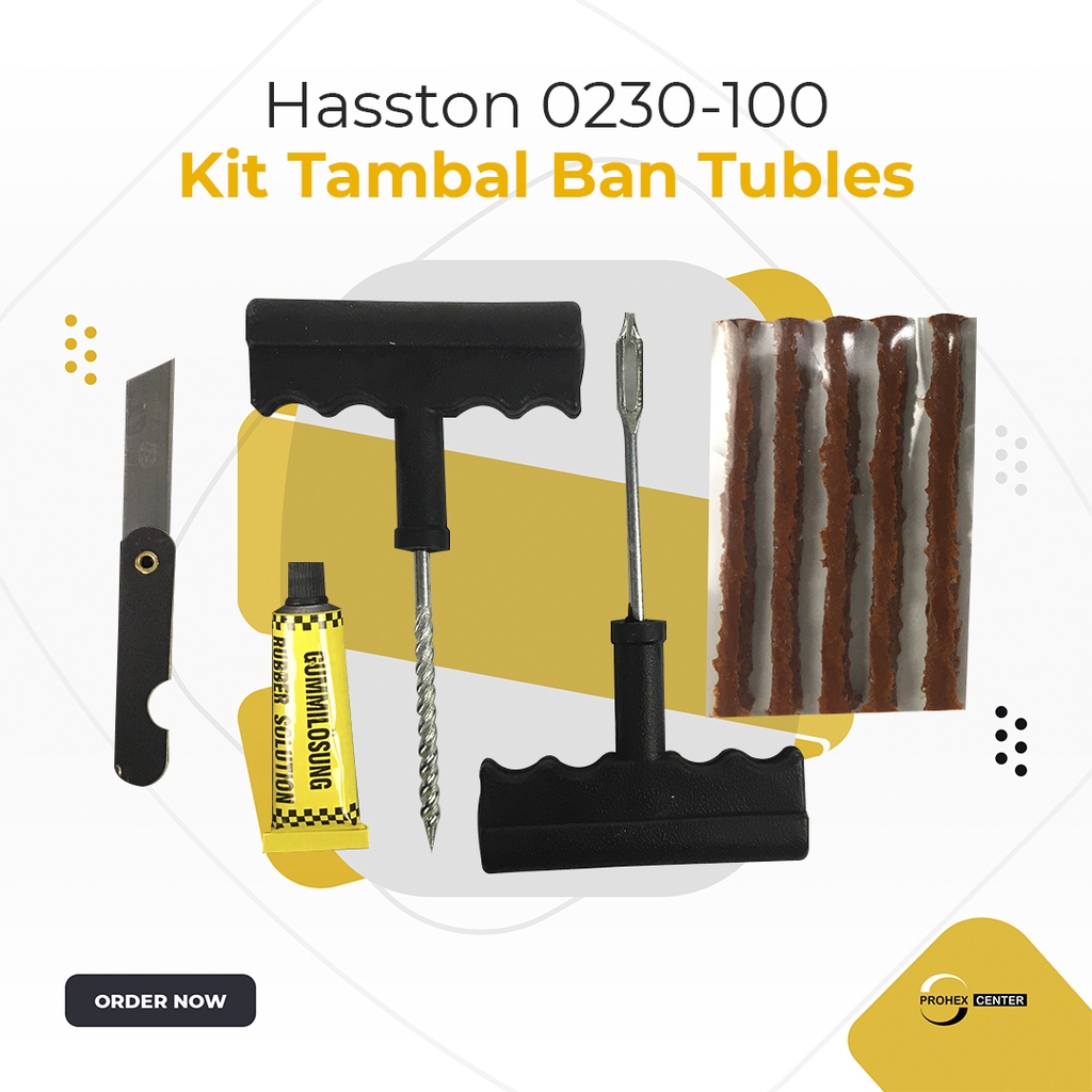 HASSTON PROHEX ALAT TAMBAL BAN TUBLES SET REG 0230-100 TIRE REPAIR KIT