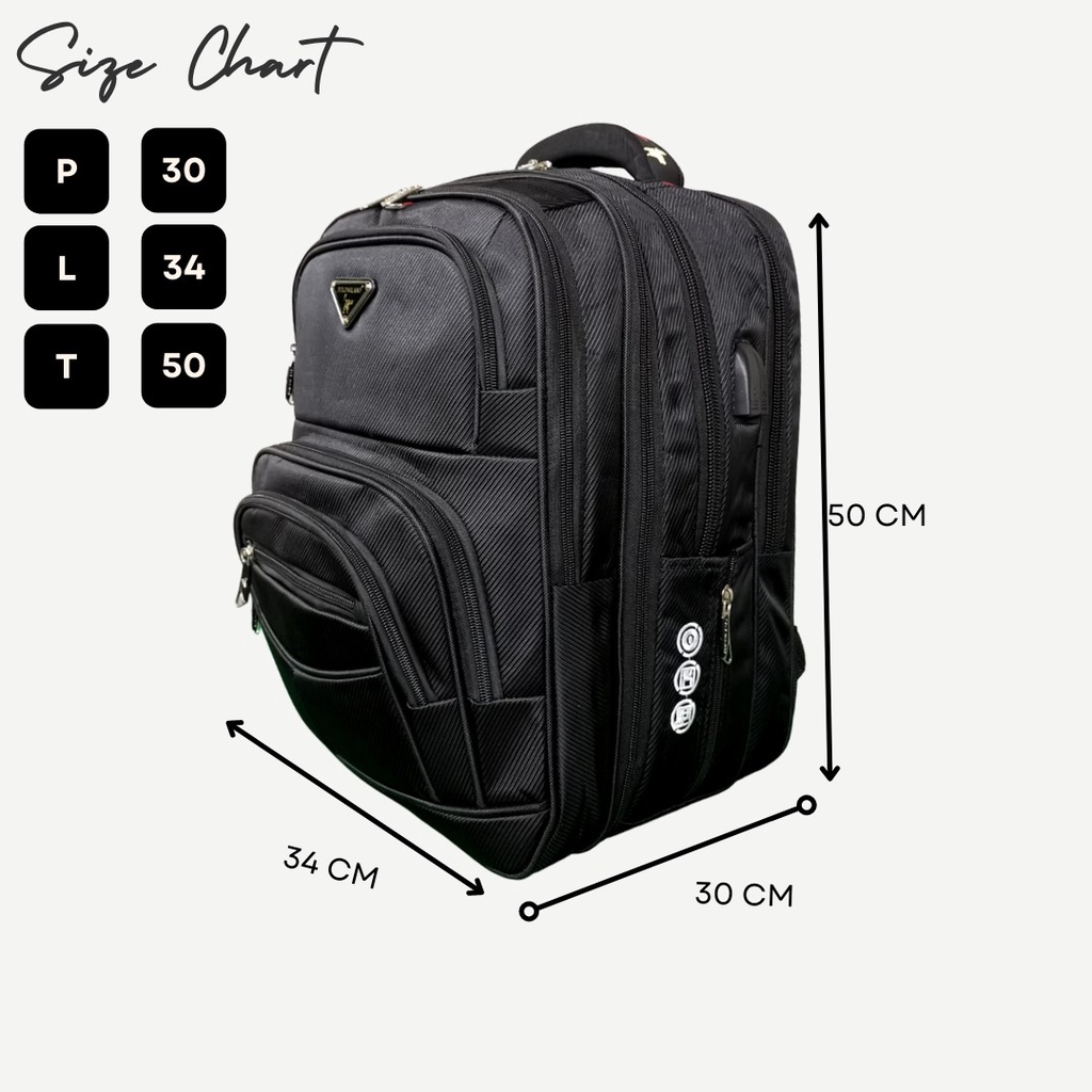 TAS PUNGGUNG Tas Pria EMBOS TERLARIS POLO MILANO - 88359 - BACKPACK MULTIFUNGSI MURAH ASLI IMPORT