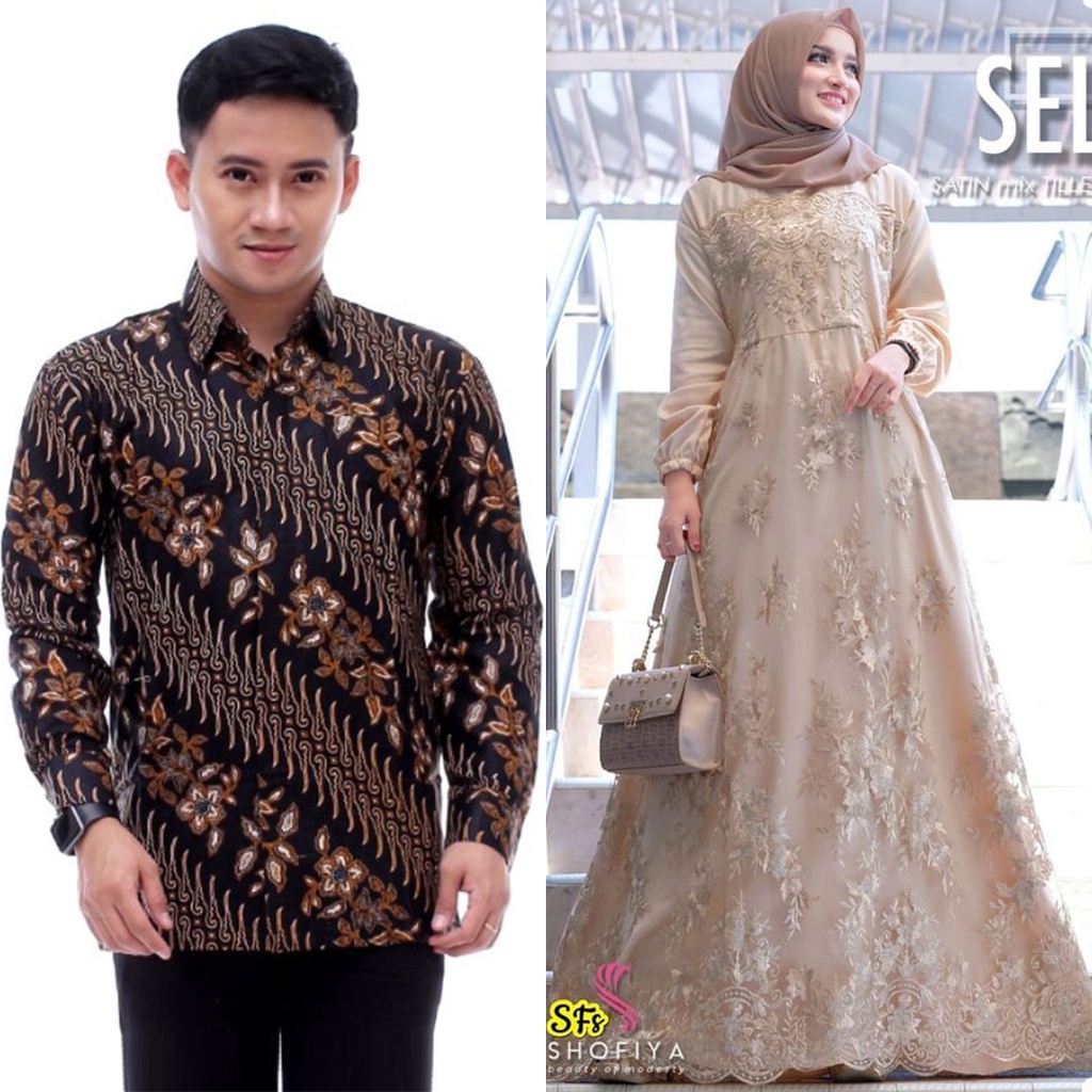 Maura Couple - Sania Ruffle Batik Couple Ori Ndoro Jowi Garansi Termurah Shopee - BATIK COUPLE GAMIS BRUKAT