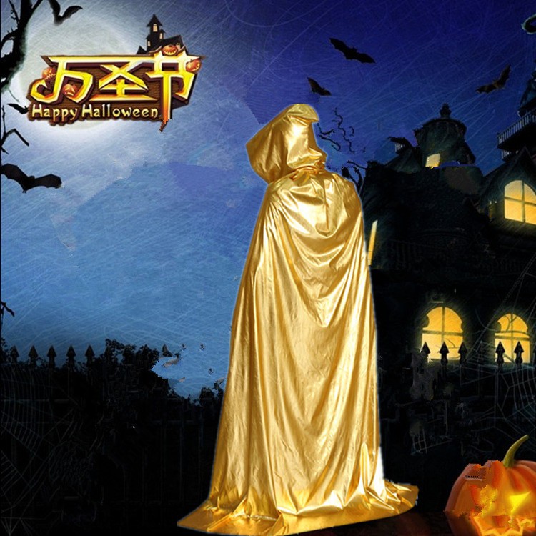 JB-05 jubah halloween hitam gold merah kilap death reaper setan devil iblis vampir dracula cloak