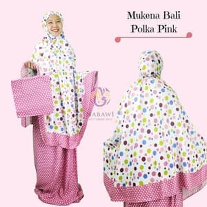 Diskon !!! Azurra Shop Mukena Mukenah Setelan Katun Bali Polkadot Warna Jumbo Oleh Oleh Haji Mukena