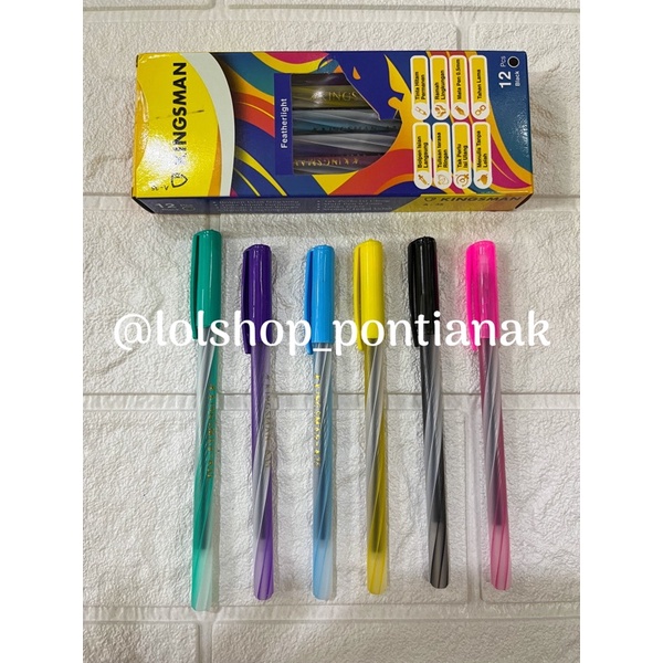 

1 Lusin Pulpen Kingsman Pen Kingsman Kingman Pulpen Tinta Hitam