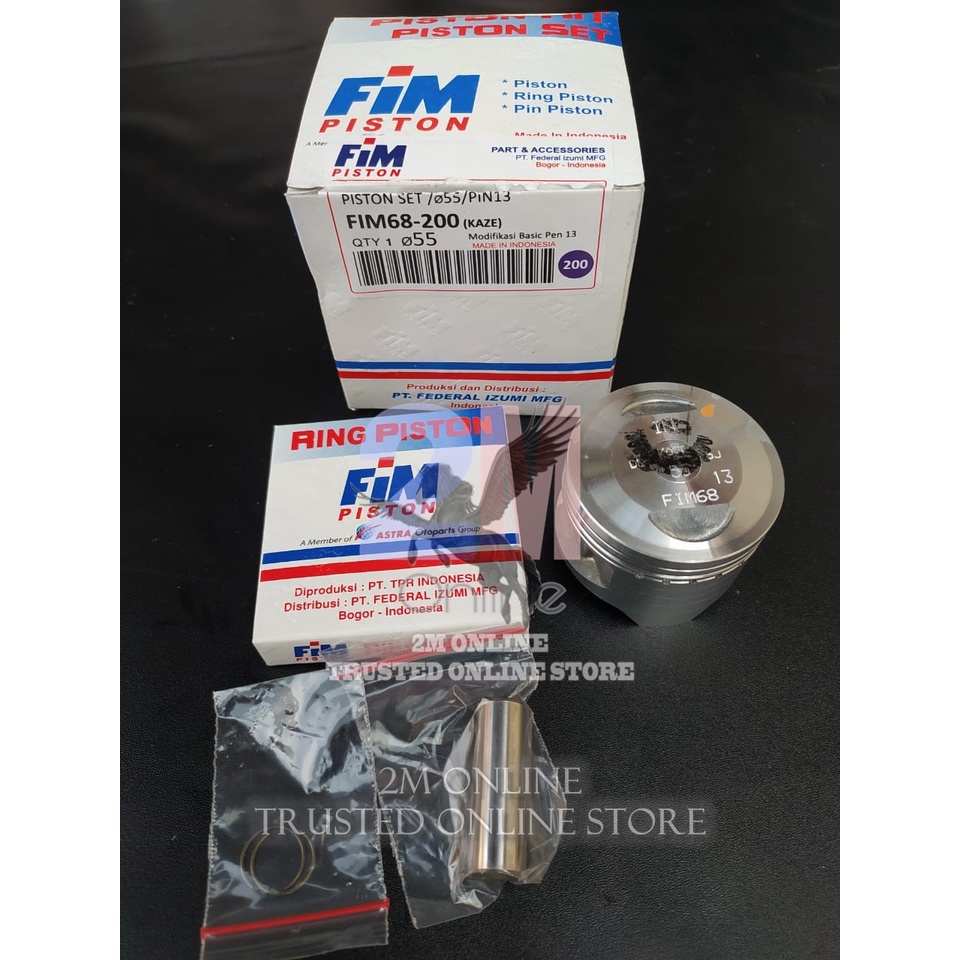 Mdr Seher Piston Kit Kaze Modif Pen 13 Dim 55 OS 200 FIM68 FIM