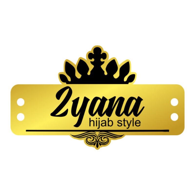 

label akrilik Zyana hijab style gold ukuran 3,5 x 2 cm 400 pcs