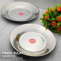 Piring Makan Stainless Steel Bulat Ukuran 21cm BMW