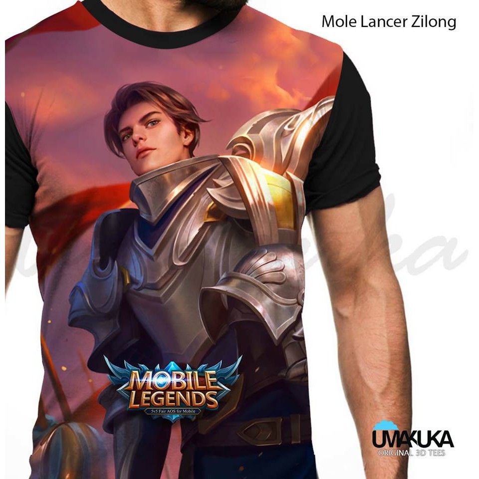 ML Lancer Zilong T-Shirt Kaos Baju 3D Karakter Anak Mobile Legends Full Print Umakuka Original Murah