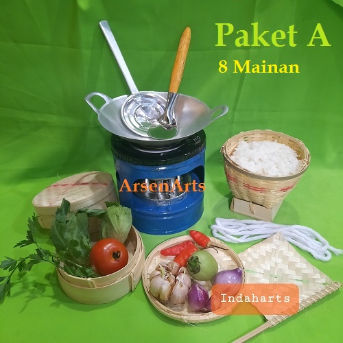 Masak Masakan Mini Paket SA Mainan Anak Perempuan Alat Alat Dapur  - 8 Barang Dengan Kompor BB Spirtus