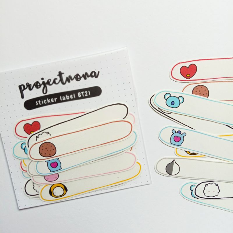 

[SALE CUCI GUDANG] Sticker Label Nama inspired by BT21 Sticker Karakter BTS Korea oppa gemes lucu kartun
