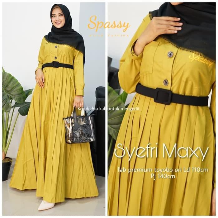 [gamis-wanita] Syefri Maxy Dress Muslim XXL - Gamis Kerja Bahan Toyobo Ori by Spassy