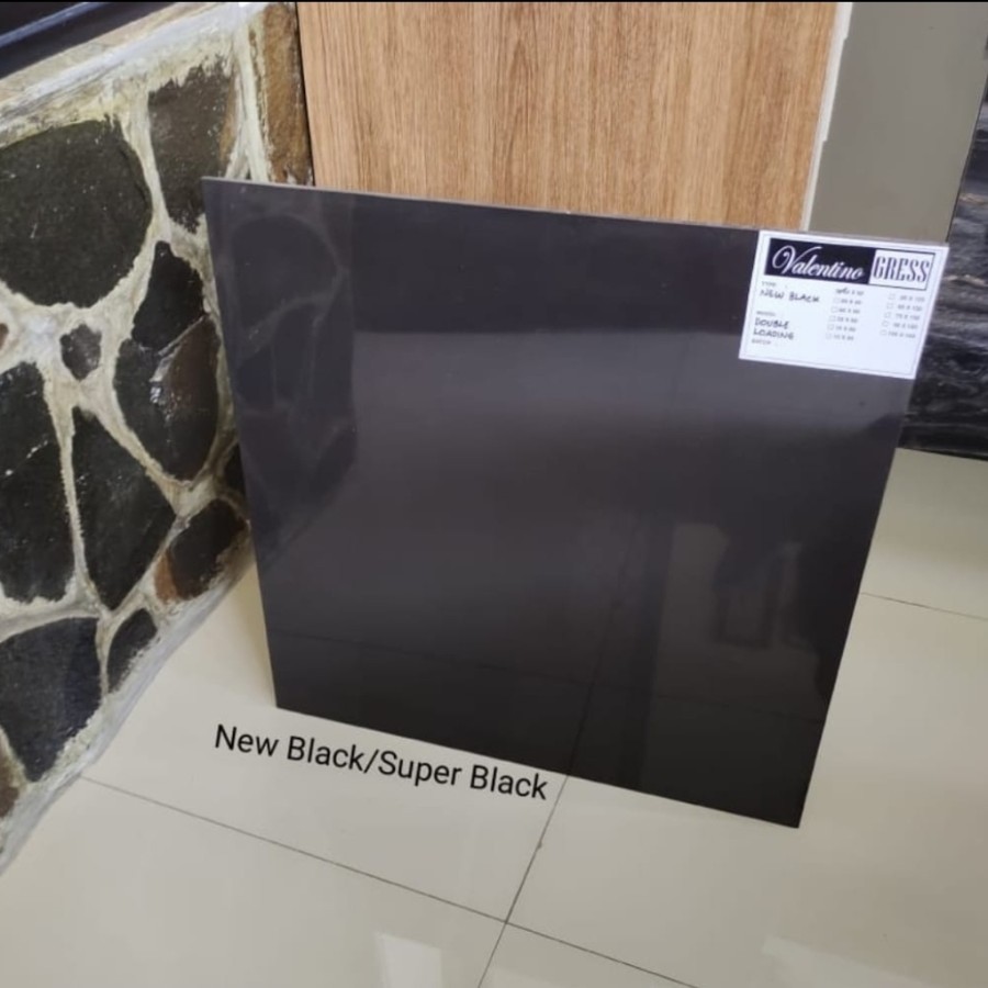 GRANIT TILE VALENTINO HITAM POLOS 60X60