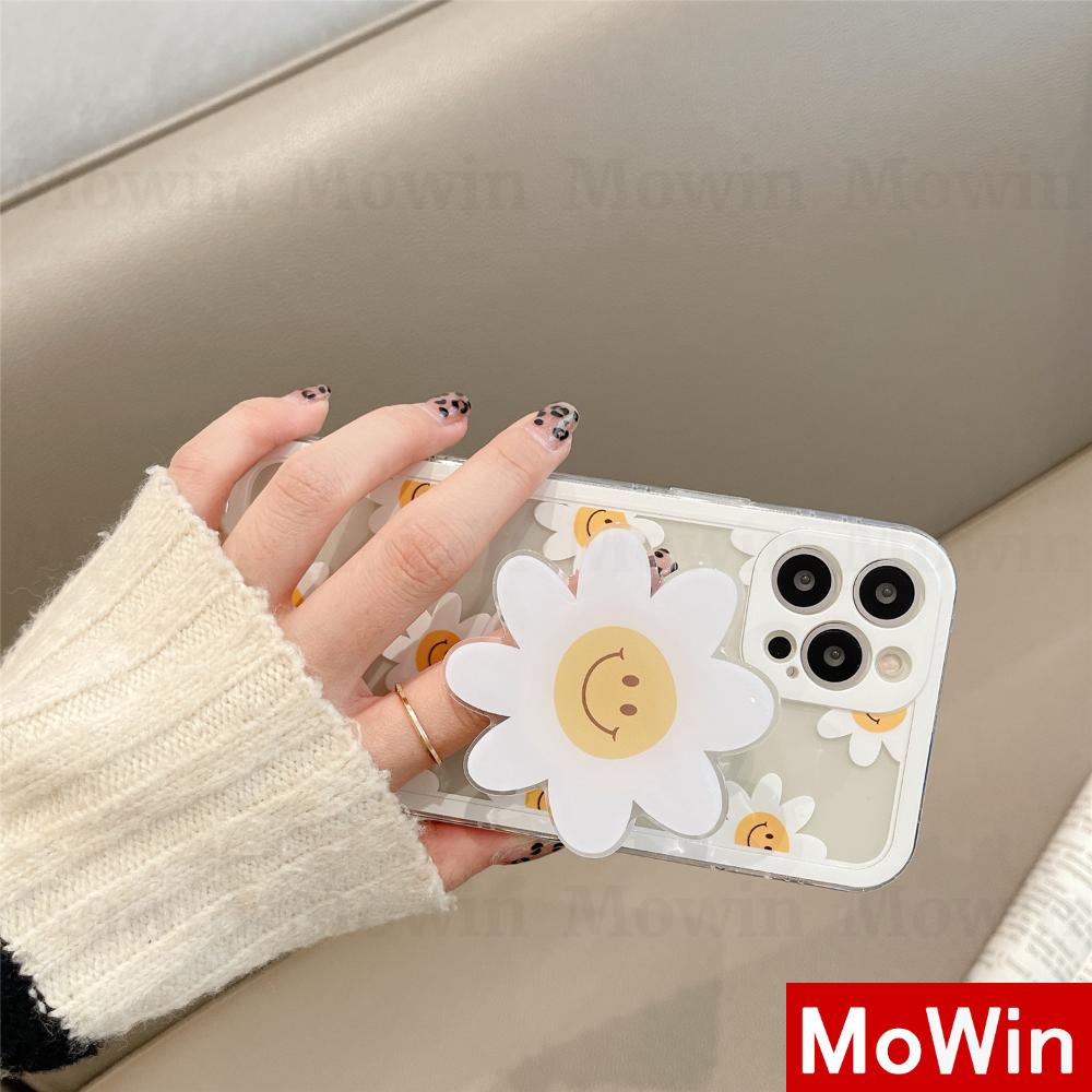 Mowin - Casing Silikon Compatible for Iphone 12 Pro Max Pro 8 12 X Max Se2020 7 + Xs Max 11 8 + Motif Bunga Daisy