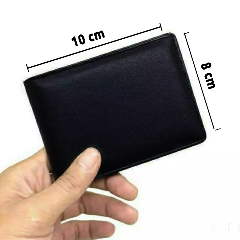 Dompet Pria Lipat Mini Slim Wallet Original 100% Bahan Kulit Sapi Asli