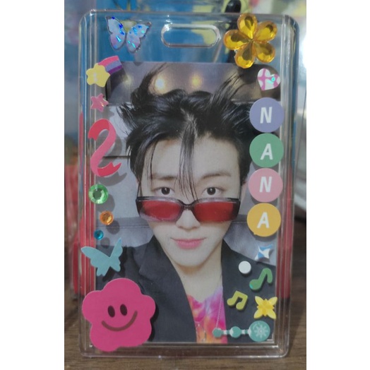 KEJEA ID card holder acrylic kpop + sticker Toploader acrylic Transparant Deco photocard (BACA DESKR