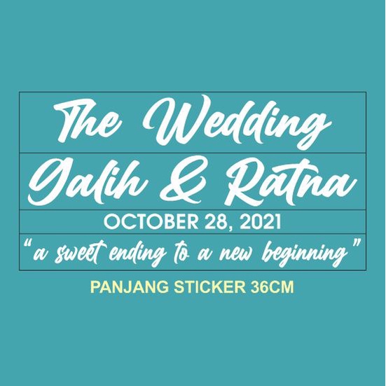 Custom Cutting Sticker Wedding Nikah Married Display Acara Akrilik DLL