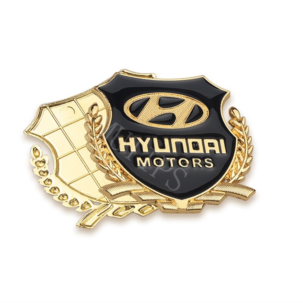 HYUNDAI 2pcs Stiker Logo 3D Bahan Metal Untuk i20 Trajet H1 i10 Kona Getz Accent Atoz Santa Fe