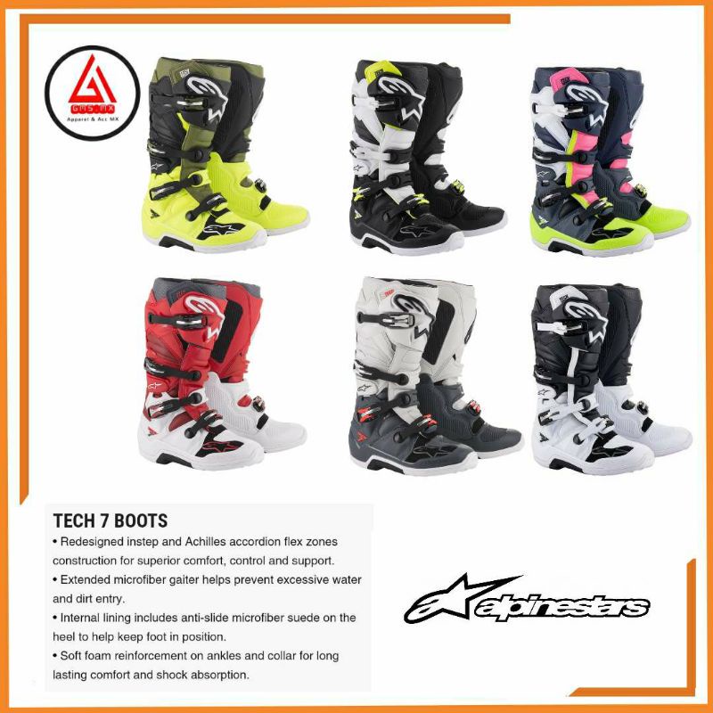 BOOTS ALPINESTARS TECH 7 2021, SEPATU CROSS ALPIN, SEPATU BOOT ALPIN