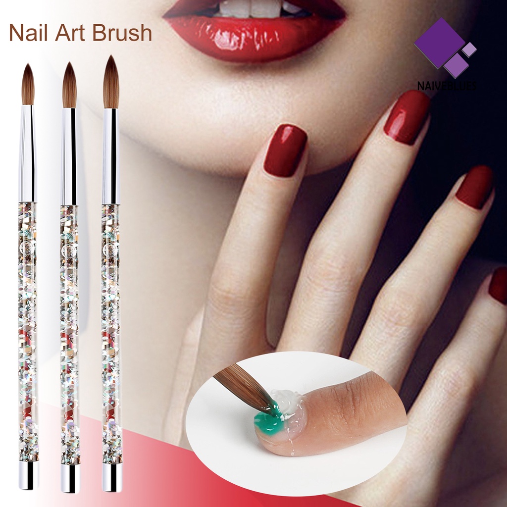 Naiveblue &gt; Kuas Nail Art Bulu Ultra Ringan Nyaman Hemat Tenaga Gagang Plastik Bening