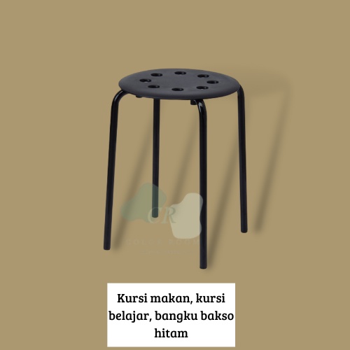 Bangku bulat/ kursi santai/ kursi tamu/ bangku bakso, hitam