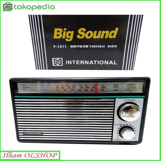 Radio international F-1211 model jadul FM AM portable radio