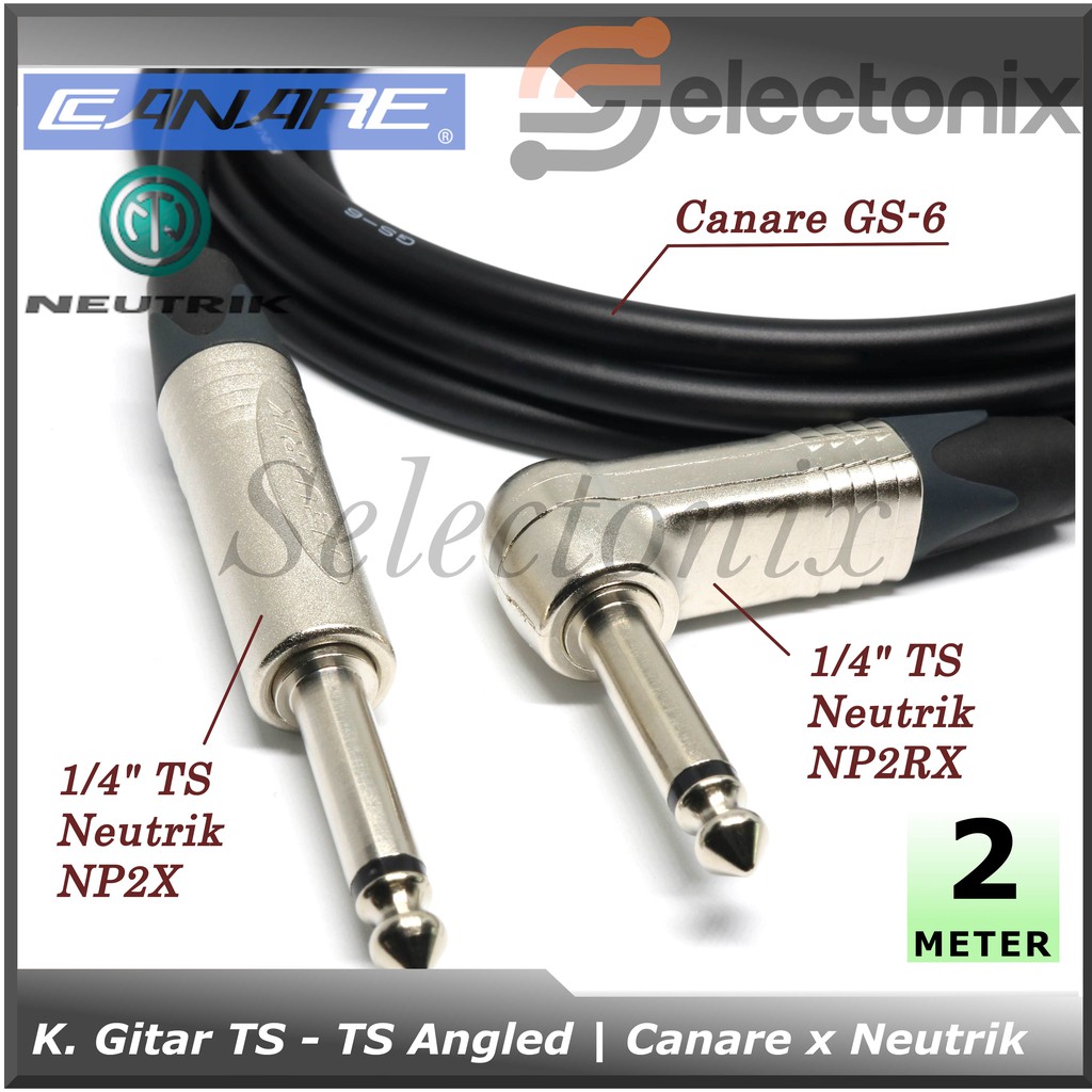 Kabel Gitar TS - TS Angled | Canare x Neutrik [2m]