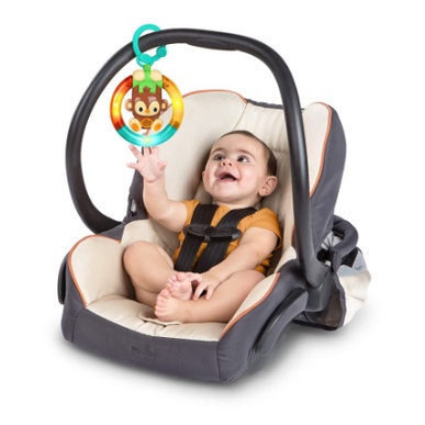 Bright Starts Shake &amp; Glow Monkey activity toy gantungan stroller