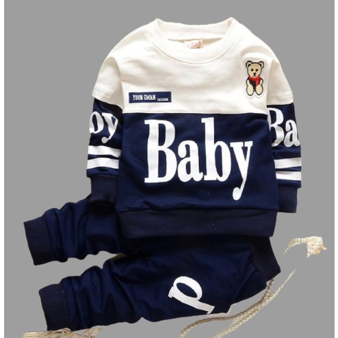 SETELAN SWEATER BABYTERRY SETELAN ANAK LAKI LAKI PEREMPUAN 1-5 TAHUN SWEATER ANAK UNISEX MOTIF BABY BISA PILIH WARNA